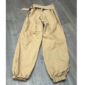I.AM.GIA Tan Cotton Blend High‎ Waisted Belted Palazzo Pants Joggers Size XS